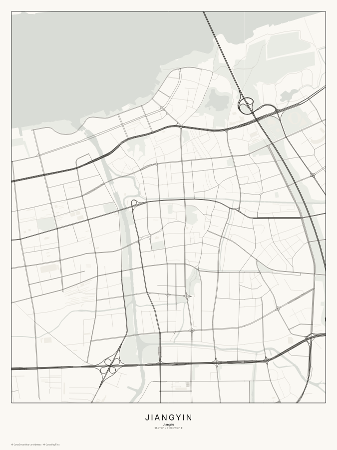 Jiangyin map poster, classic style