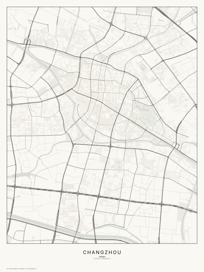 Changzhou map poster, classic style