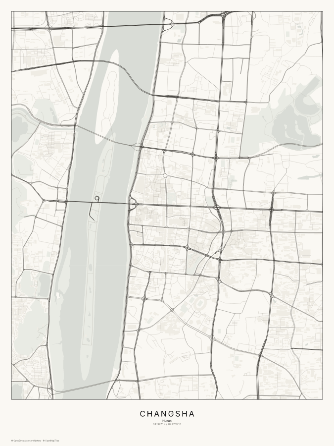 Changsha map poster, classic style