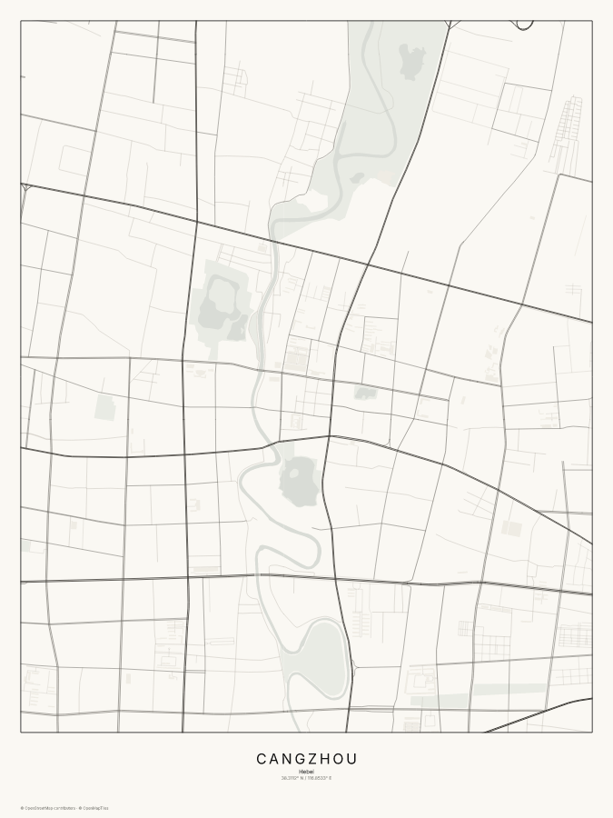 Cangzhou map poster, classic style