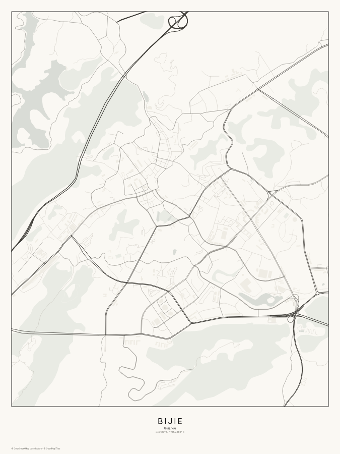 Bijie map poster, classic style