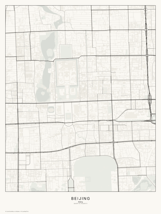 Beijing map poster, classic style