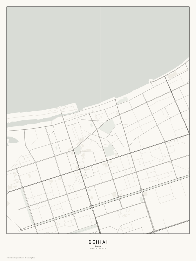 Beihai map poster, classic style