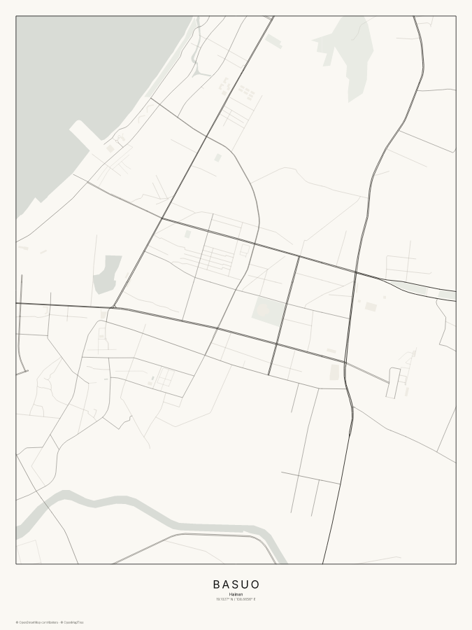 Basuo map poster, classic style