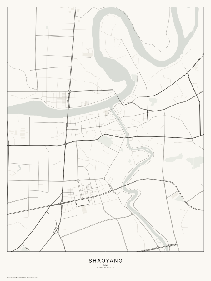 Shaoyang map poster, classic style