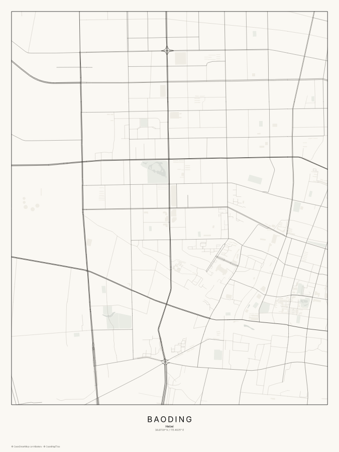 Baoding map poster, classic style
