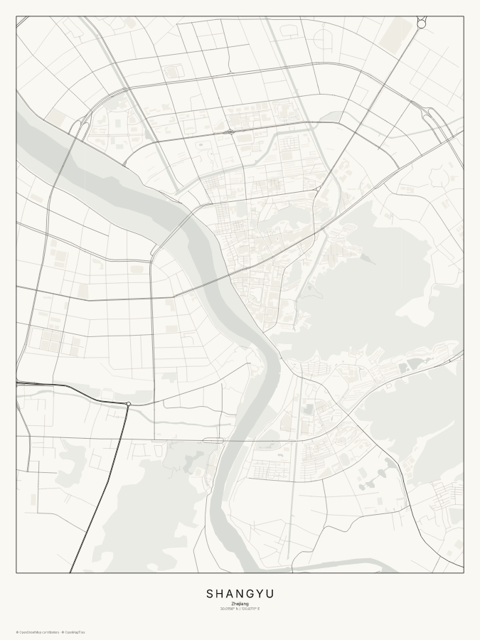Shangyu map poster, classic style