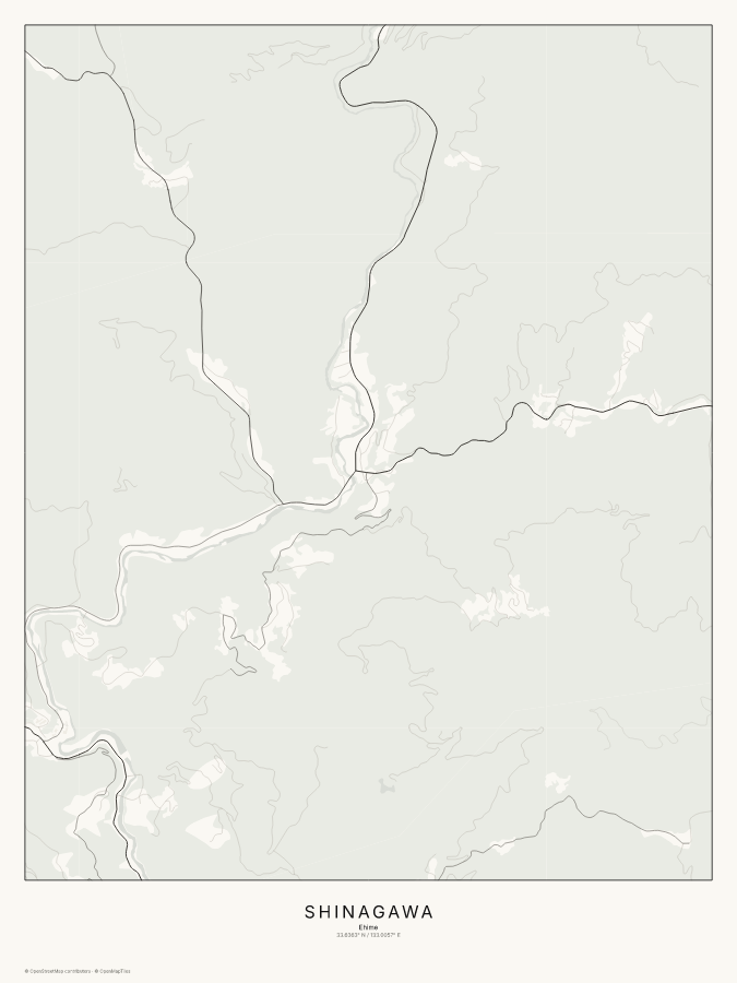 Shinagawa map poster, classic style