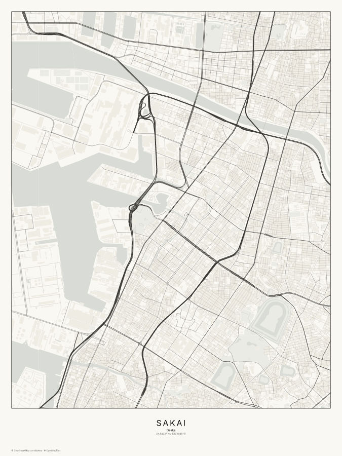 Sakai map poster, classic style