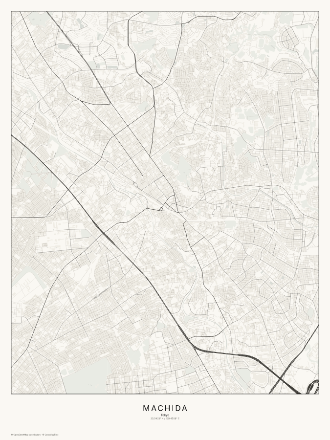 Machida map poster, classic style