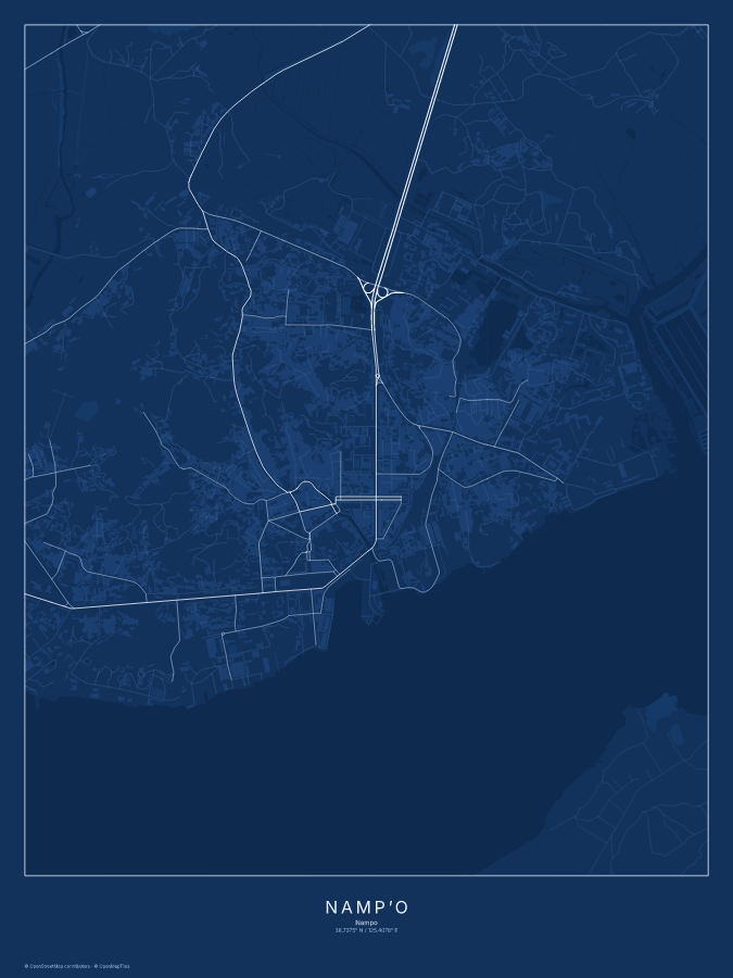 Namp’o map poster, blueprint style