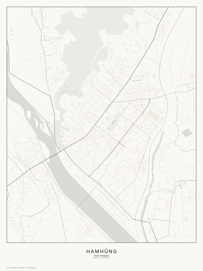 Hamhŭng map poster, classic style