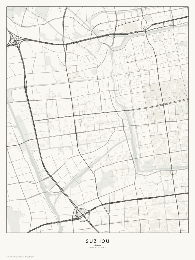 Suzhou map poster, classic style