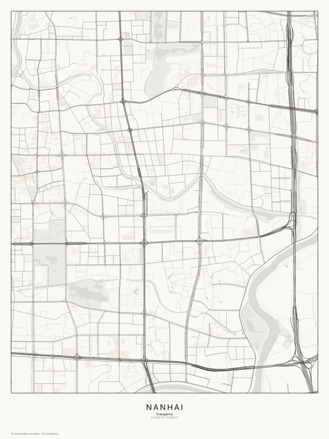 Nanhai map poster, classic style