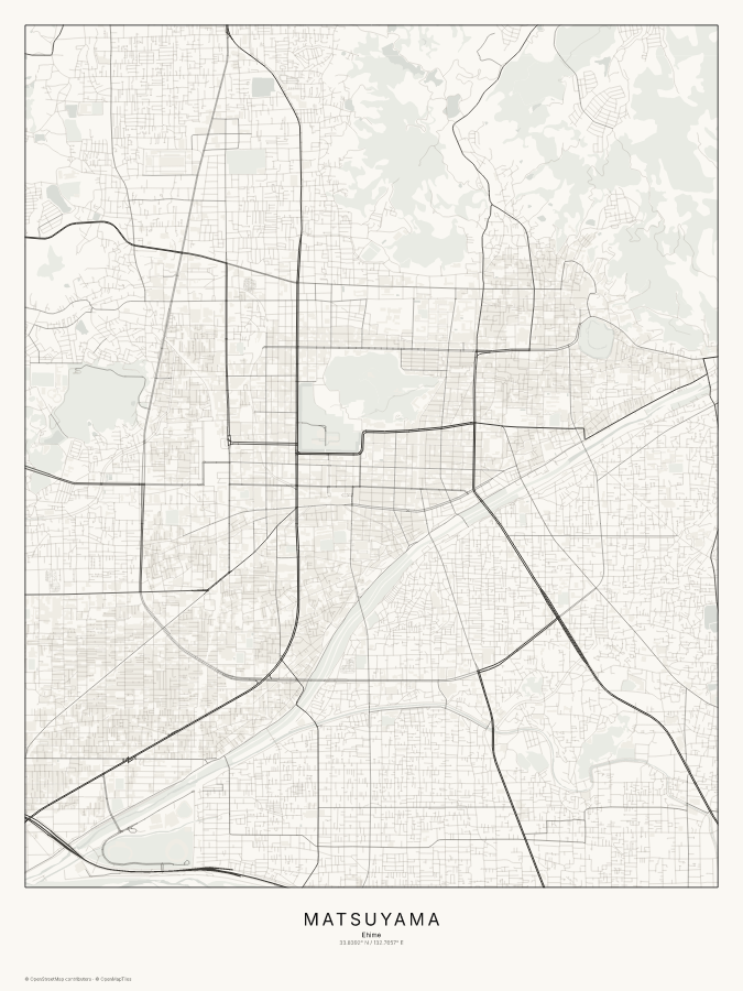 Matsuyama map poster, classic style