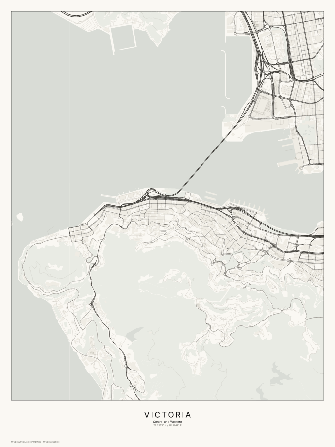 Victoria map poster, classic style