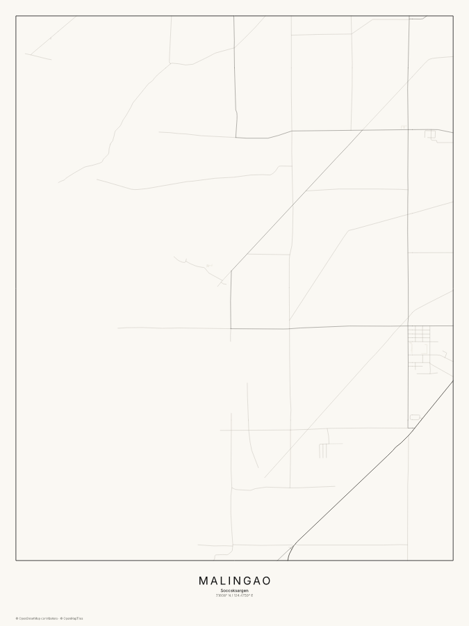 Malingao map poster, classic style