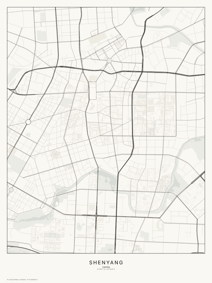 Shenyang map poster, classic style