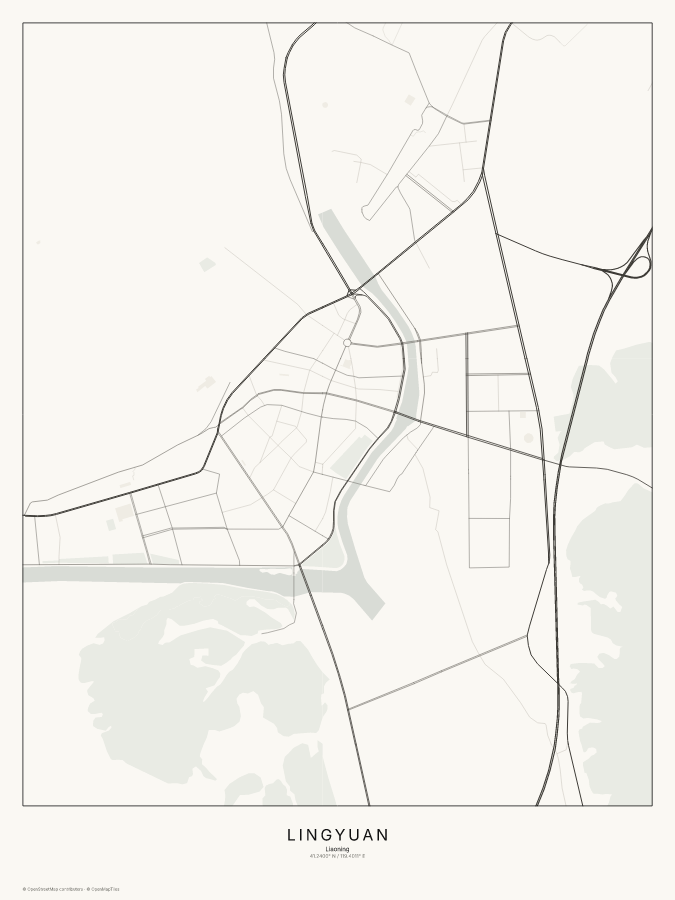 Lingyuan map poster, classic style