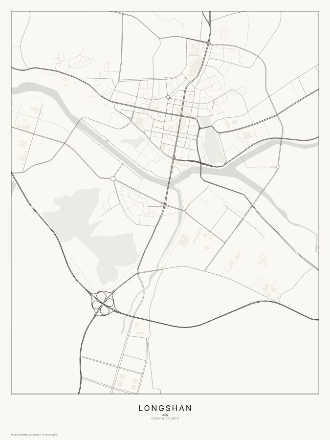 Longshan map poster, classic style