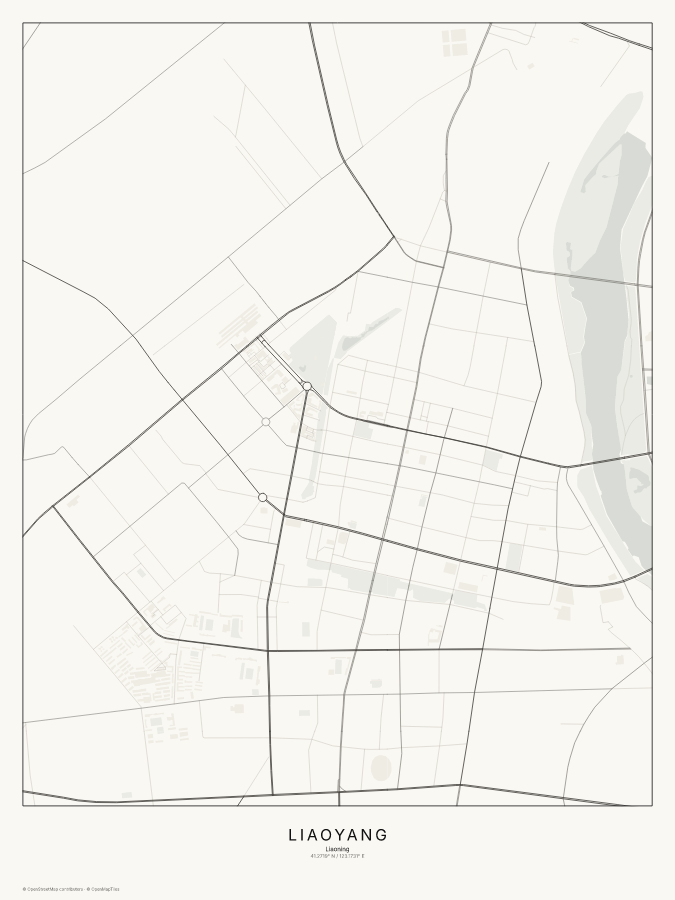 Liaoyang map poster, classic style