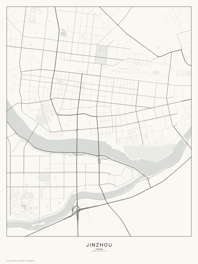 Jinzhou map poster, classic style