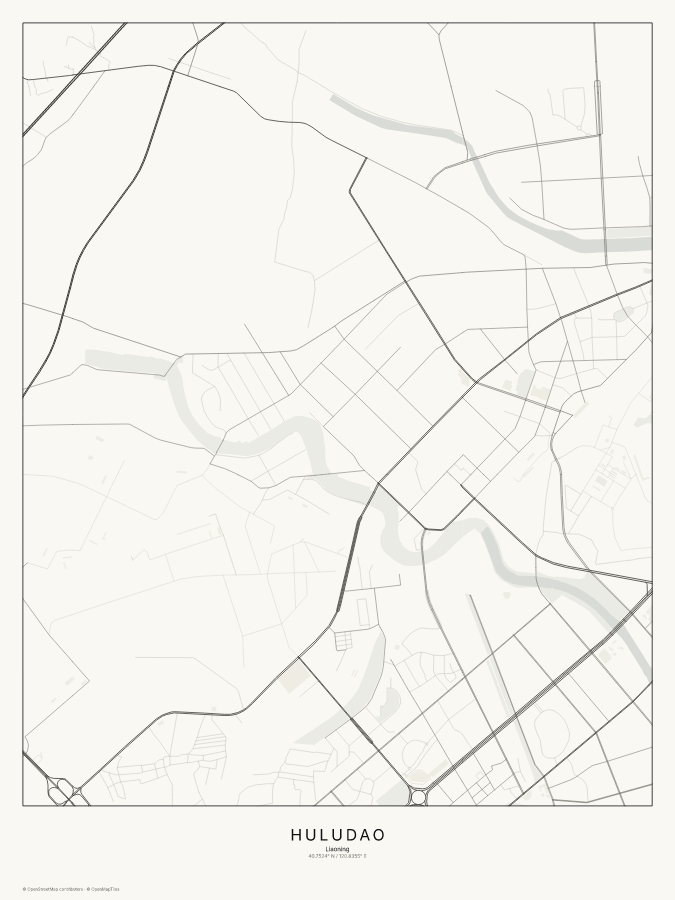 Huludao map poster, classic style