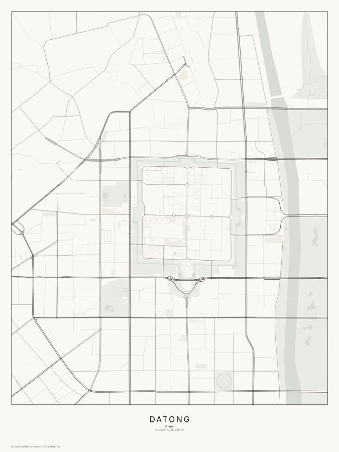 Datong map poster, classic style