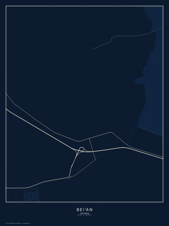 Bei’an map poster, midnight style