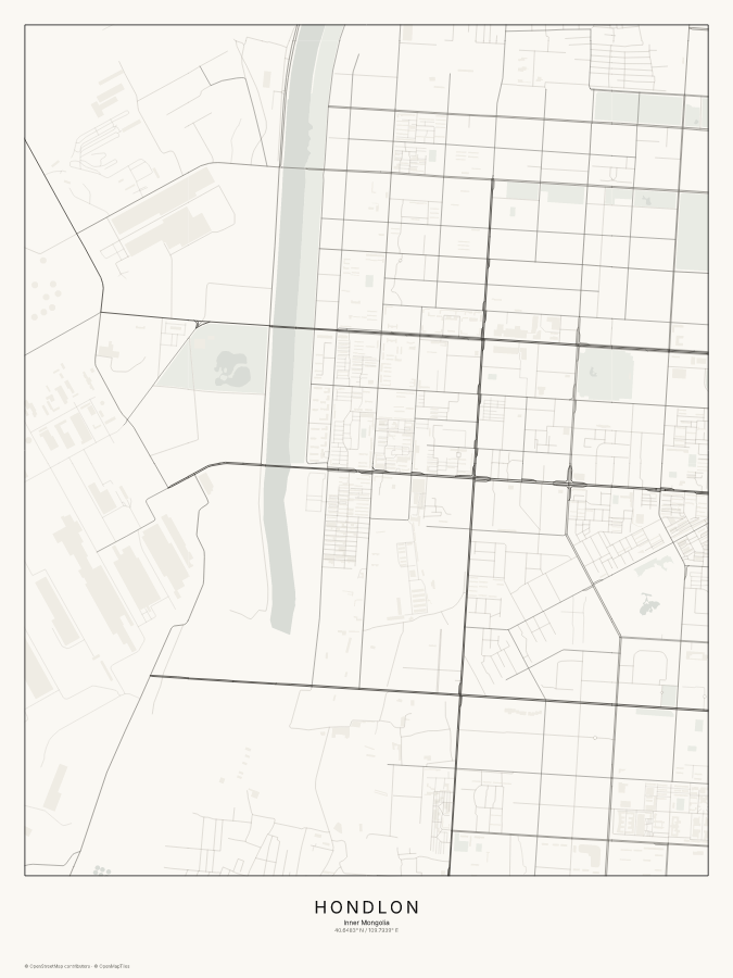 Hondlon map poster, classic style