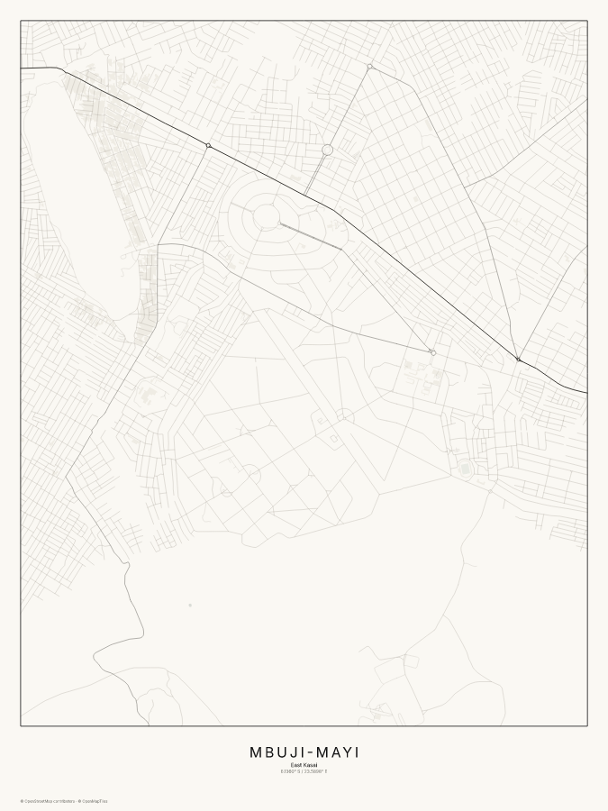 Mbuji-Mayi map poster, classic style