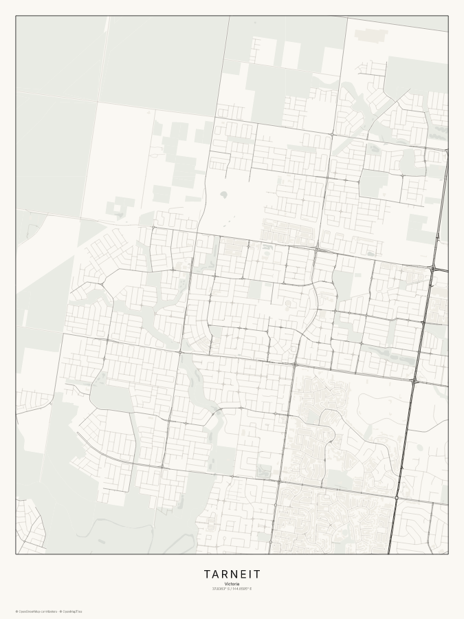 Tarneit map poster, classic style
