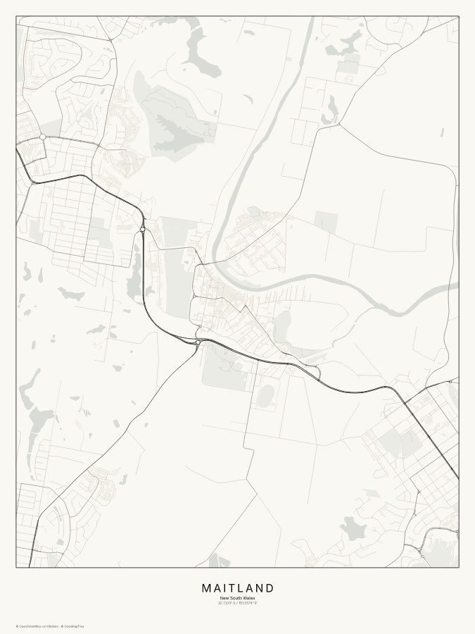 Maitland map poster, classic style