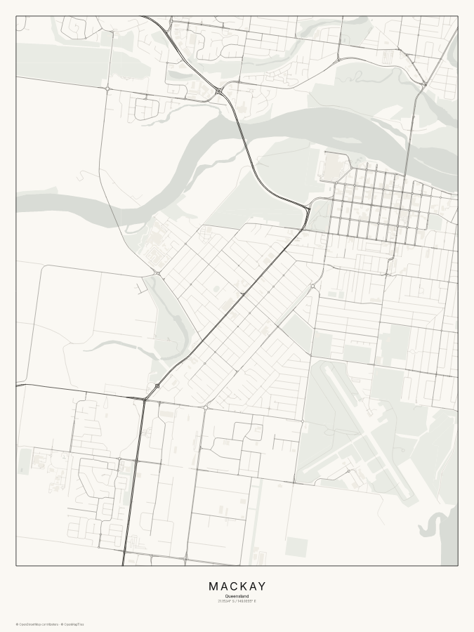 Mackay map poster, classic style