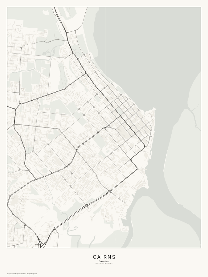 Cairns map poster, classic style