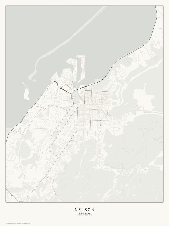 Nelson map poster, classic style