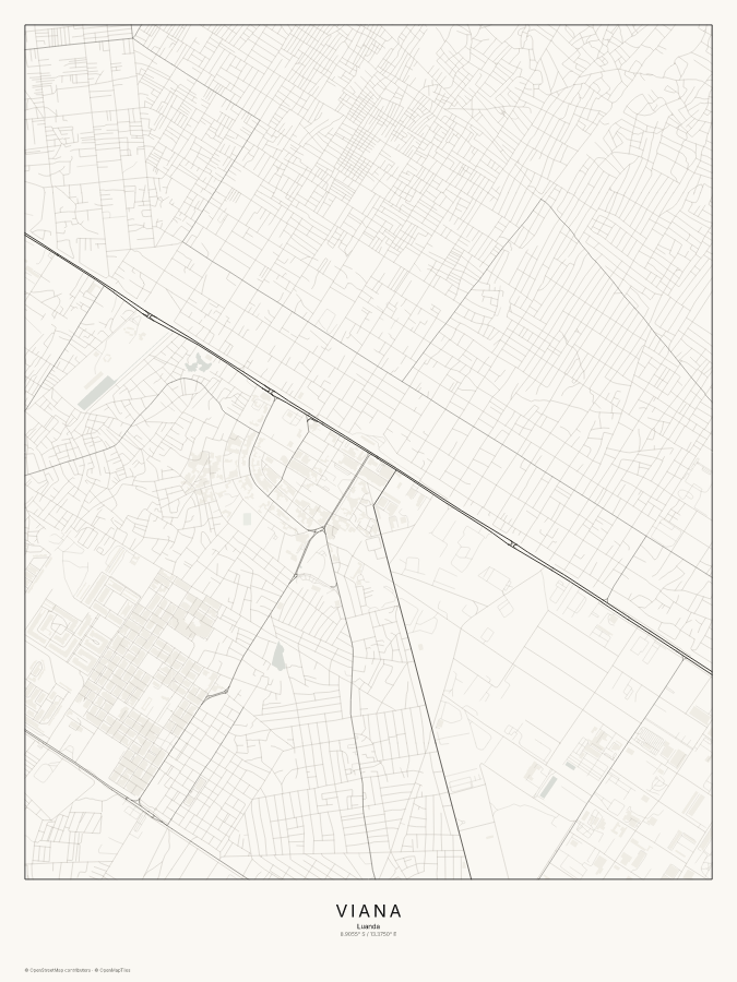 Viana map poster, classic style