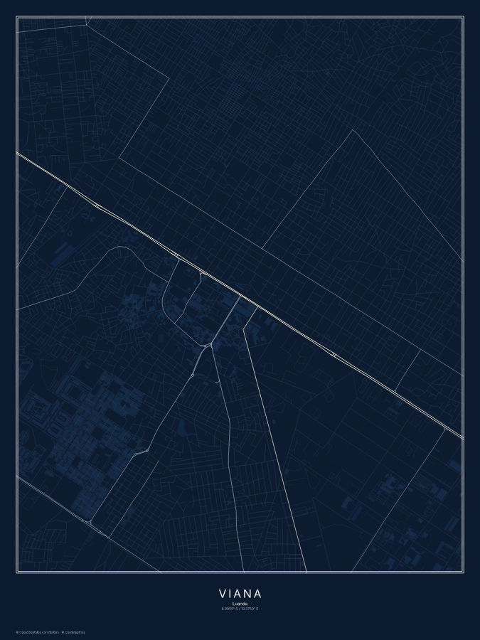 Viana map poster, midnight style