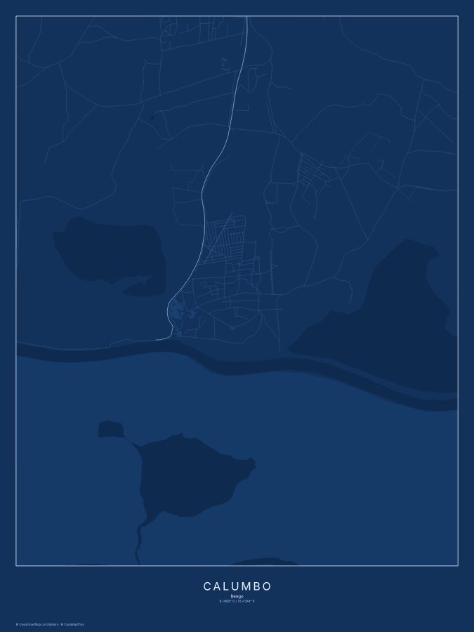 Calumbo map poster, blueprint style