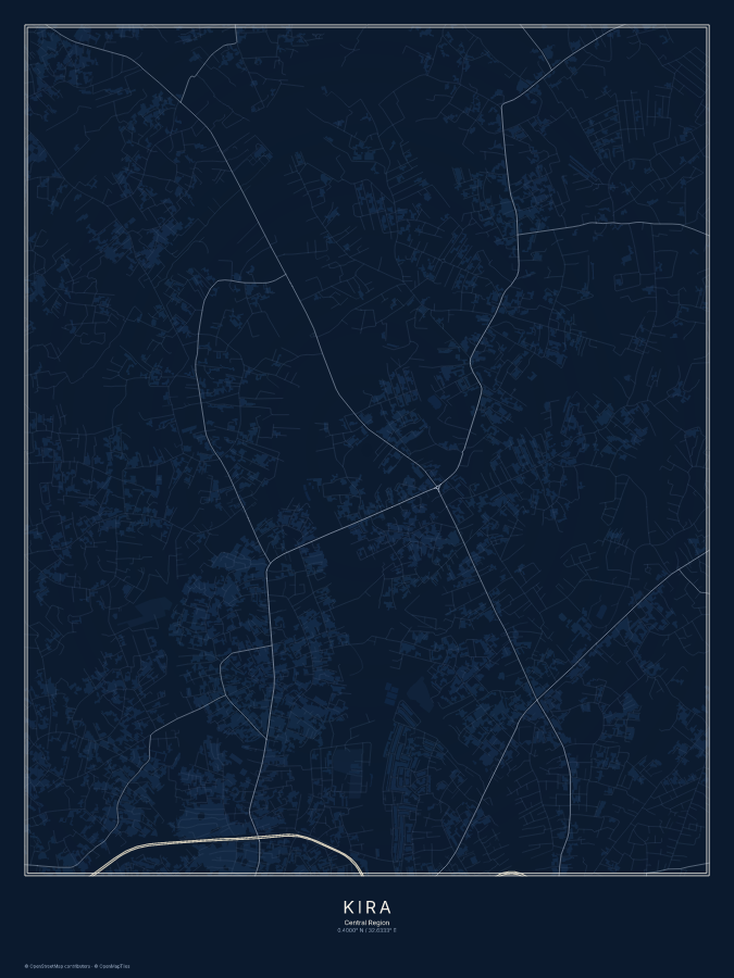 Kira map poster, midnight style