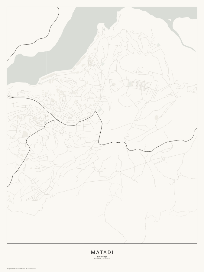 Matadi map poster, classic style