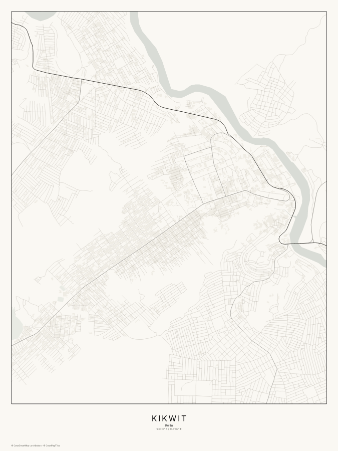 Kikwit map poster, classic style
