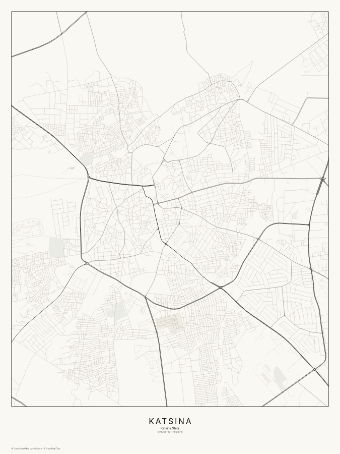 Katsina map poster, classic style