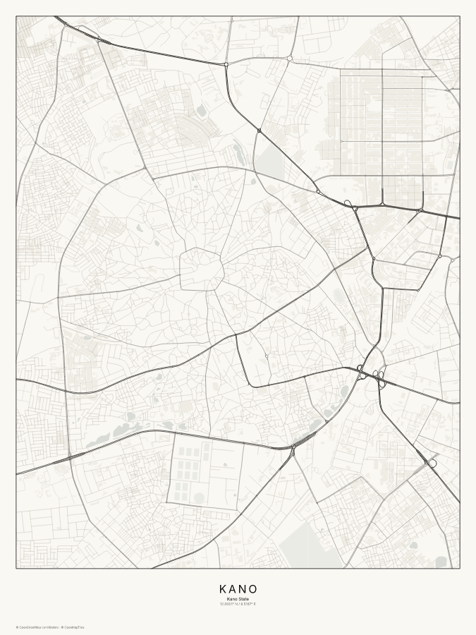 Kano map poster, classic style