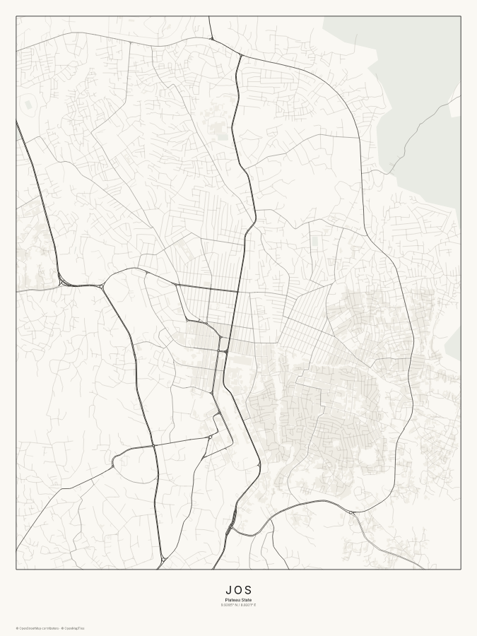 Jos map poster, classic style