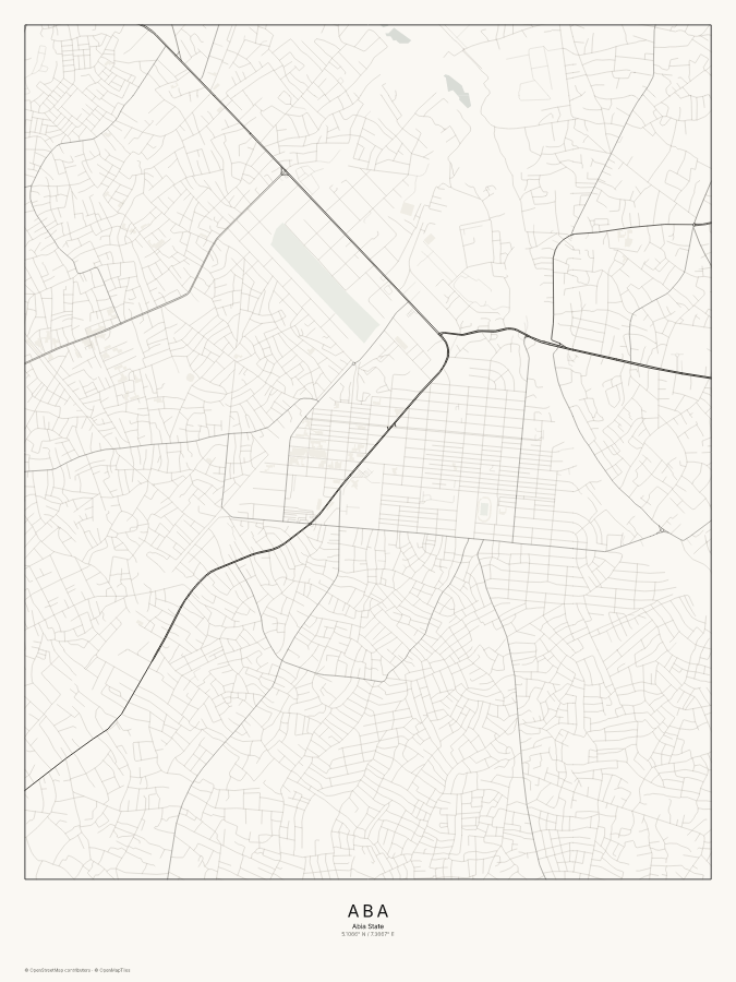 Aba map poster, classic style