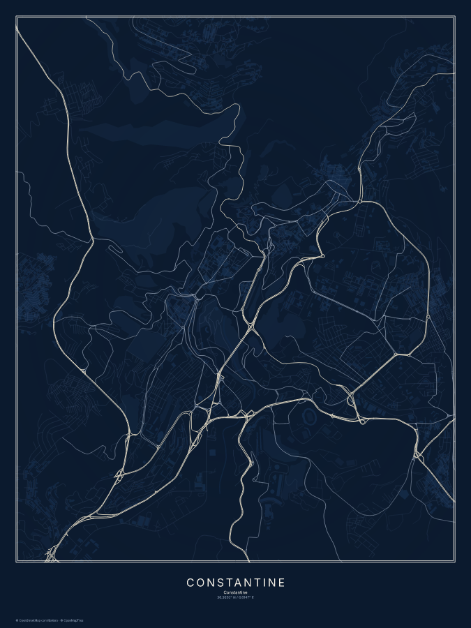 Constantine map poster, midnight style