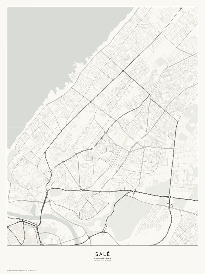 Salé map poster, classic style