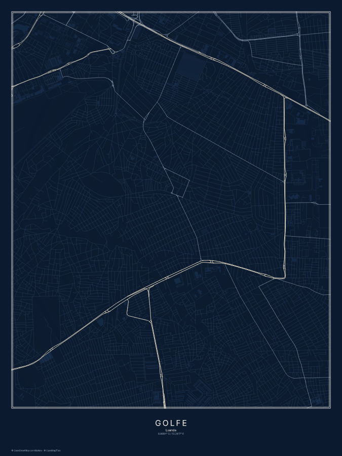 Golfe map poster, midnight style