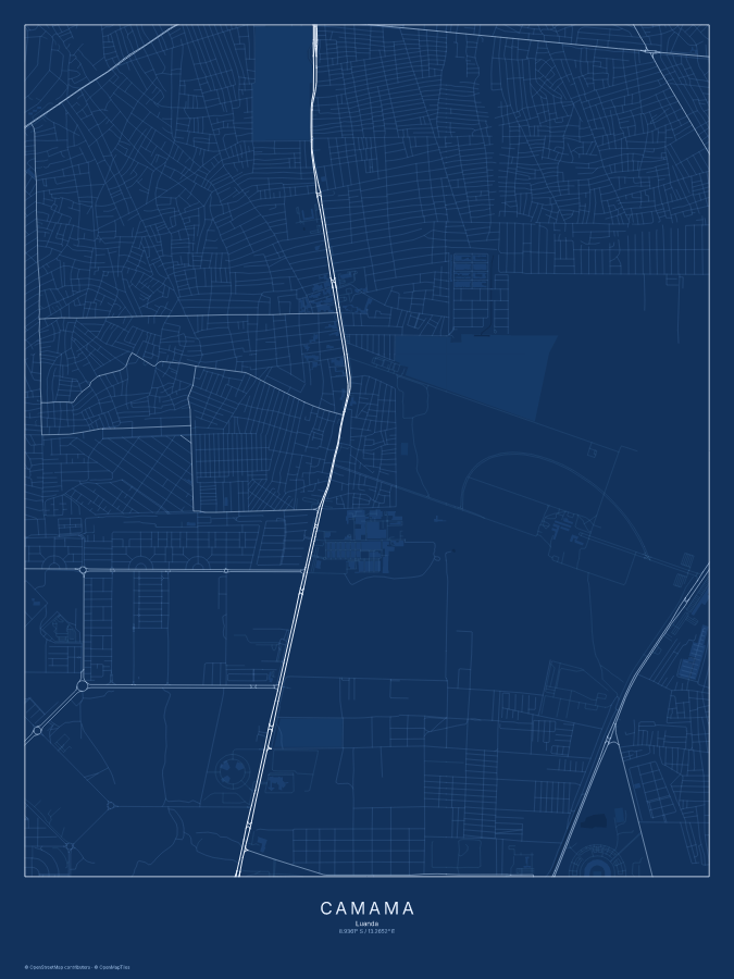 Camama map poster, blueprint style